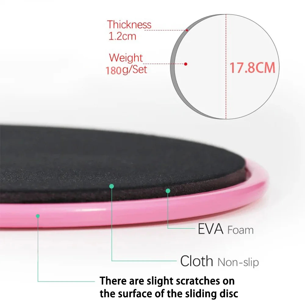 2-Pack Glide Discs – Solid Colour Fitness Gliders for Yoga & Core Training