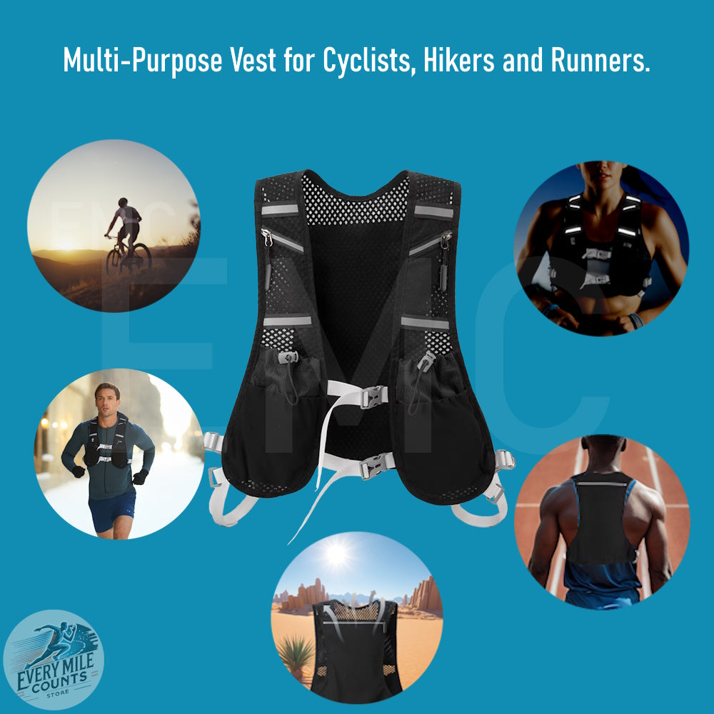 Hydration Running Vest Reflective Hydration Vest Breathable Hiking Vest Pack Lightweight Cycling Backpack for Outdoor Sports
