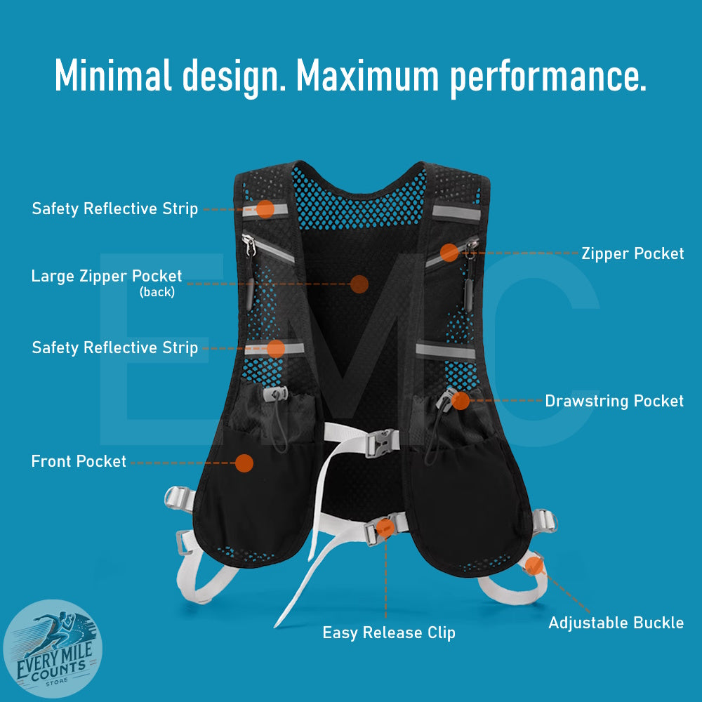 Hydration Running Vest Reflective Hydration Vest Breathable Hiking Vest Pack Lightweight Cycling Backpack for Outdoor Sports