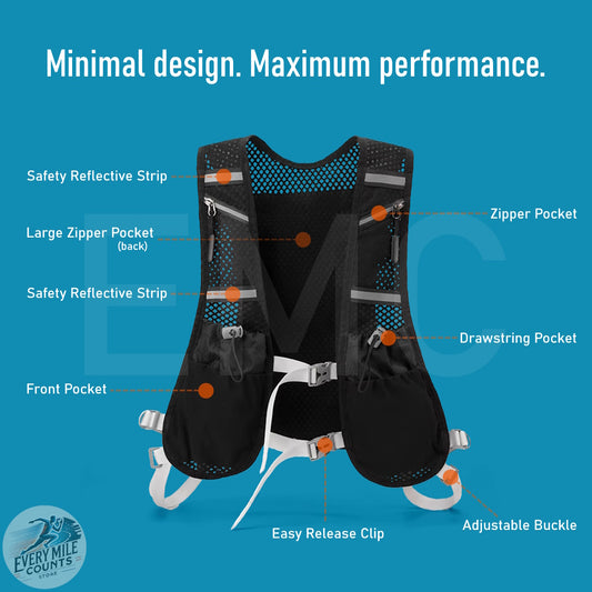 Hydration Running Vest Reflective Hydration Vest Breathable Hiking Vest Pack Lightweight Cycling Backpack for Outdoor Sports