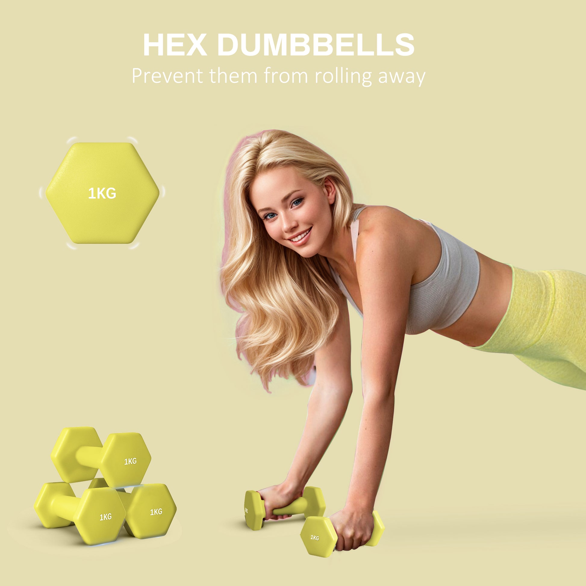 Dumbbells, Non-Roll Hexagonal Weights