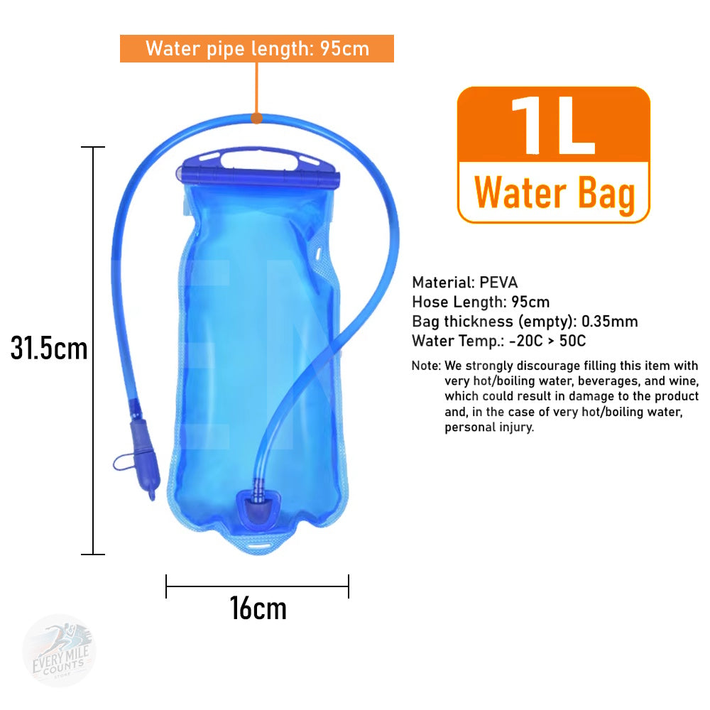 Water Bladder Water Reservoir Hydration Pack Storage Bag BPA Free - 1L Running Hydration Vest Backpack