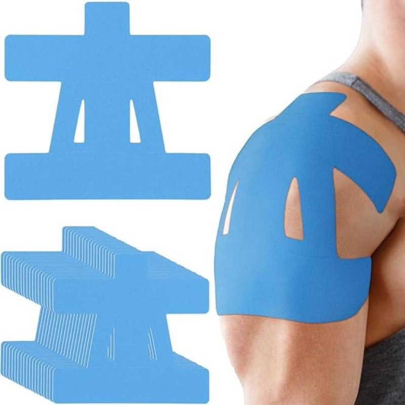 Kinesiology Tape for Shoulder Pain Relief Pre Cut Sports Waterproof Breathable Enhance Elastic Kinesiology Athletic Tape for Shoulder Support and Muscle Sports(Black)，10 Count