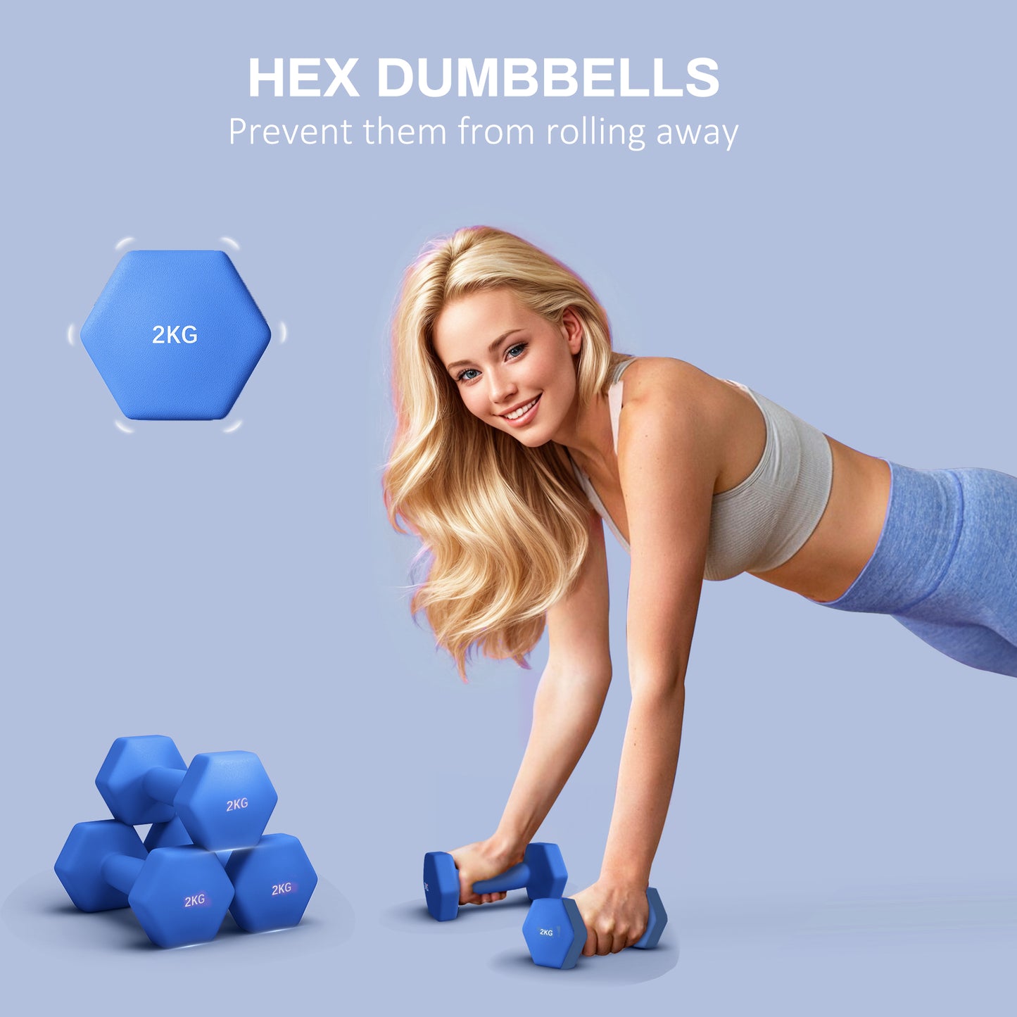 Dumbbells, Non-Roll Hexagonal Weights